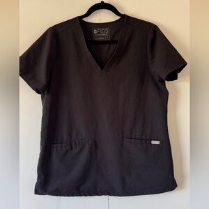 Figs Men’s Black Technical Collection V-Neck Scrub Top